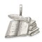 Sterling Silver Books with Quill Charm Pendant Jewelry 22mm x 22mm